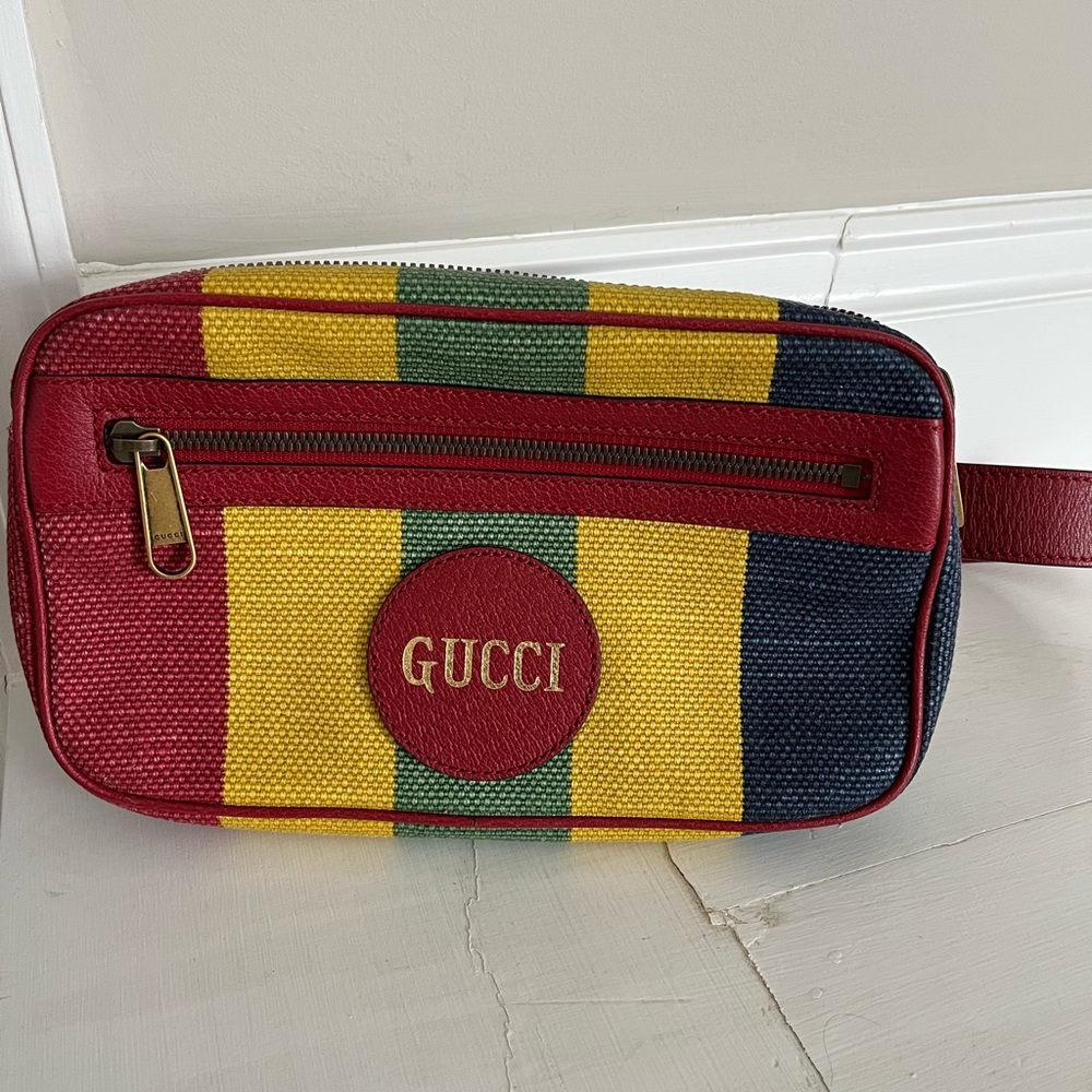 Gucci Striped Belt Bag